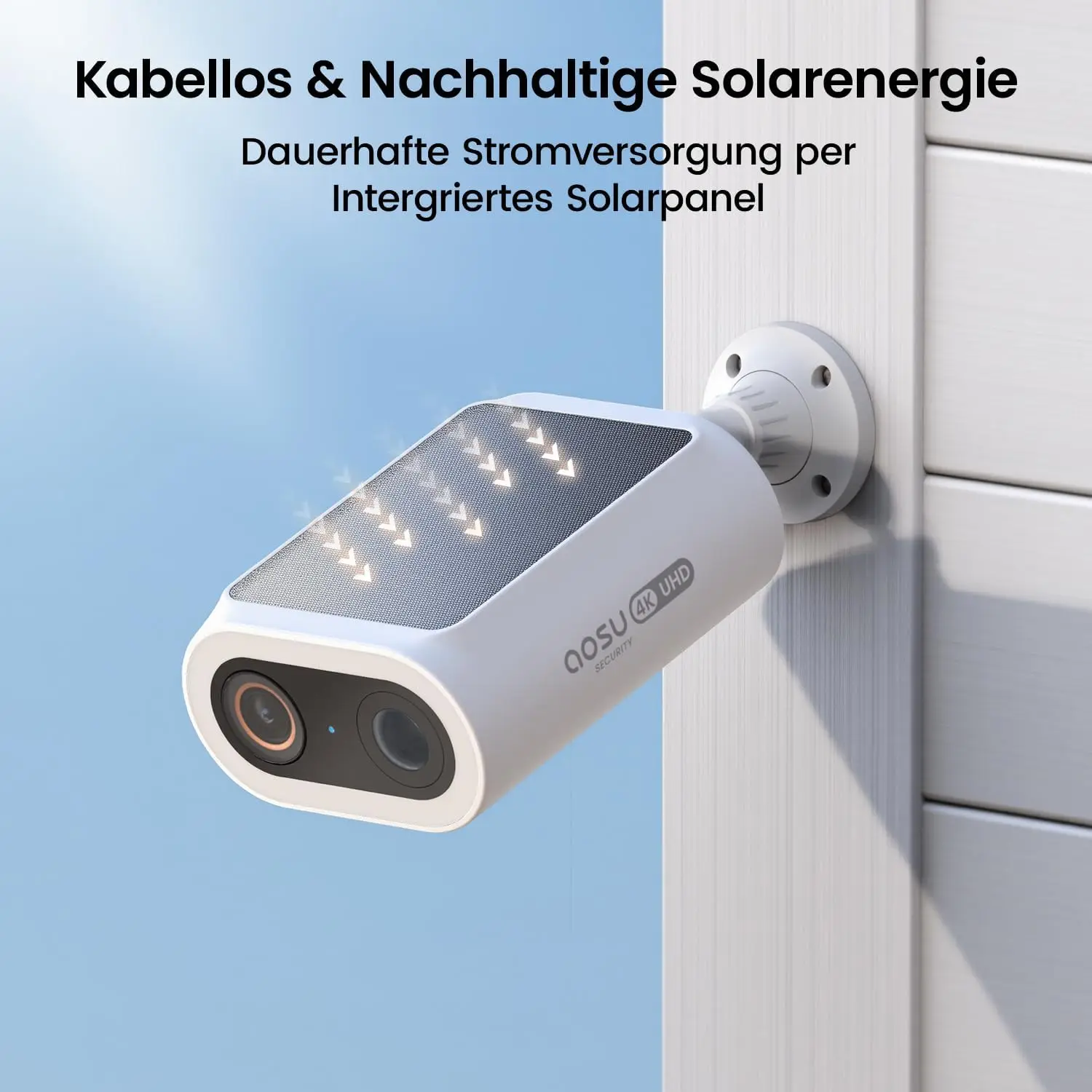 AOSU 4K UHD Solar Camera Wireless Outdoor 100% Wire-free Security Camera 5000mAh Battery 8MP Wifi Camera AI Detection CCTV Cam