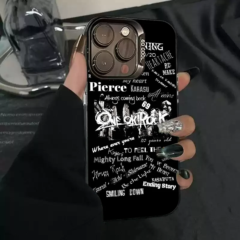 1 قطعة ONE OK ROCK جراب هاتف جراب هاتف IMD اللون فضي شل آيفون 16 15 14 13 12 11 برو ماكس زائد