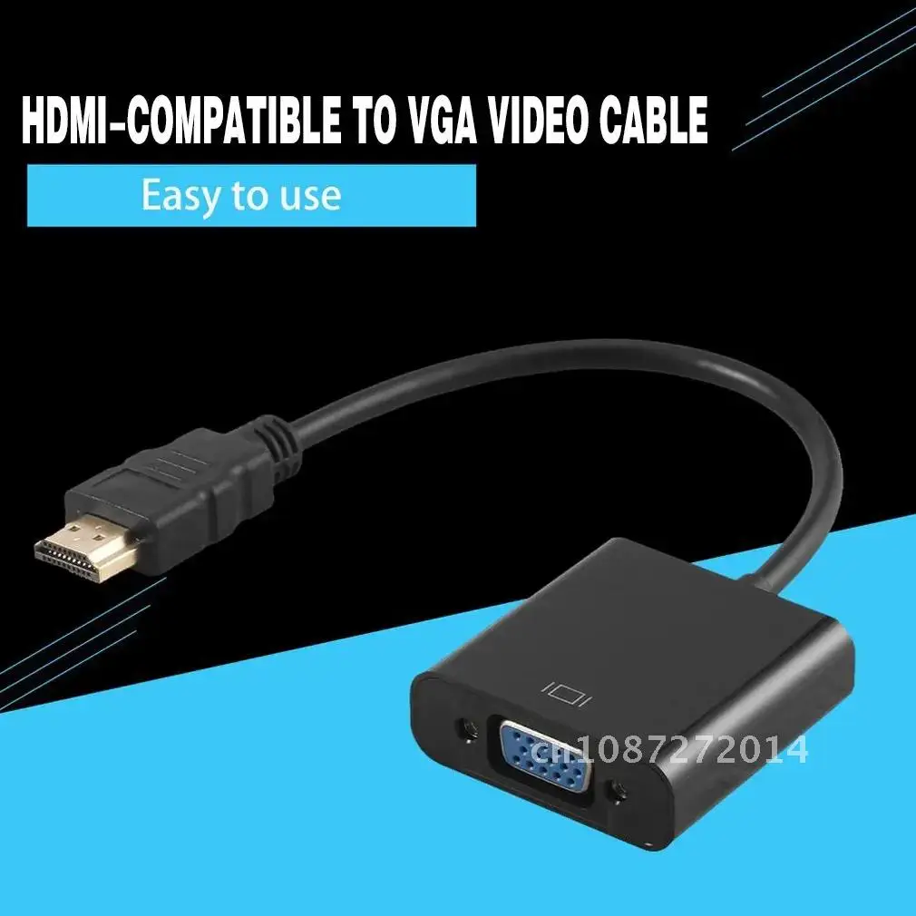 VGA Connector HDMI-compatible Adapter Digital to Analog Audio Video Cable Converter for PS4 PC Laptop Chromebook TV Box