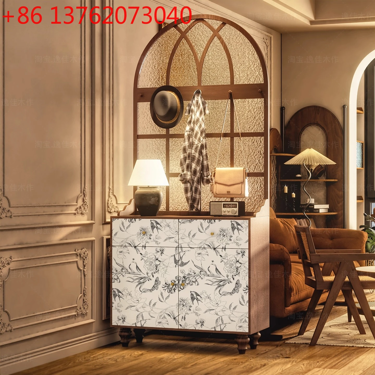 

Новый китайский цвет чернил, перегородка Chunhui, шкаф для гостиной, украшение из цветов и птиц