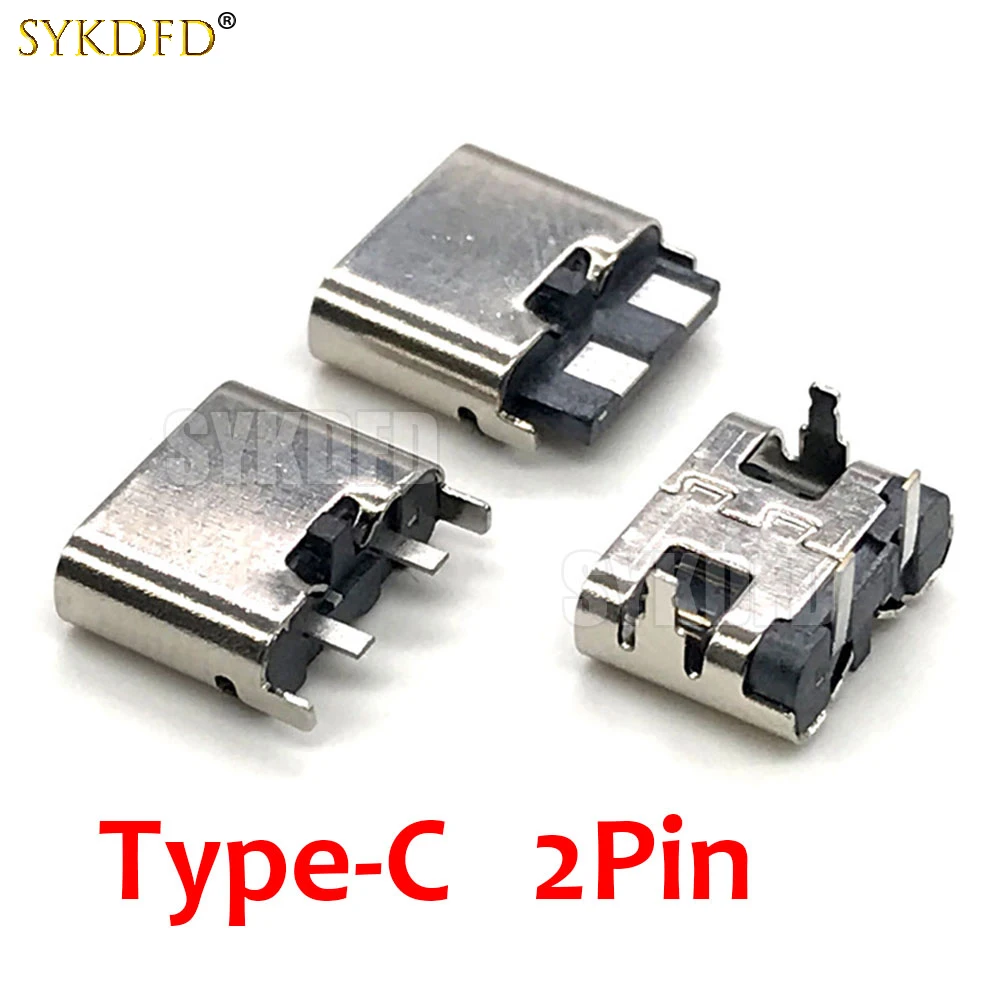 10PCS Type-C 2Pin USB 3.1 Female Connector 90/180 Degree Straight For Mobile Phone Charging Port Charging Socket