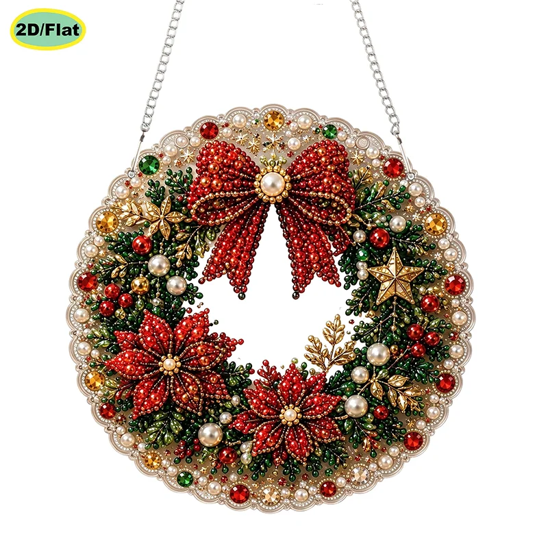 Perlen- und Diamant-Malerei DIY-Set, Weihnachtsanhänger Handarbeits-Set, kann als Heimdekoration verwendet werden, Feiertagszubehör – Detail 1