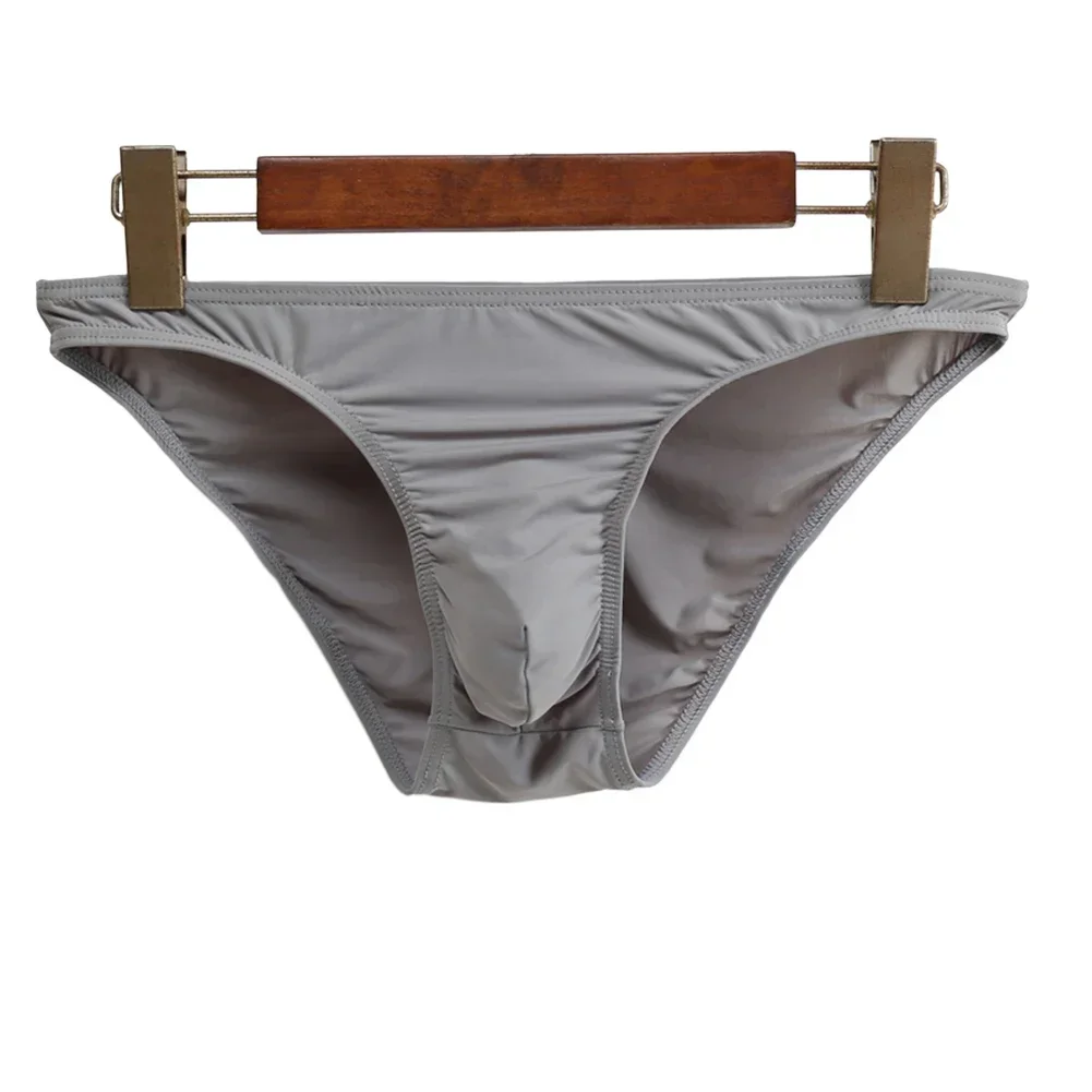 Celana dalam pria seksi kantong menonjol Thong G-String Bikini tembus pandang celana dalam polos pakaian dalam Lingerie seksi basah ultratipis celana dalam