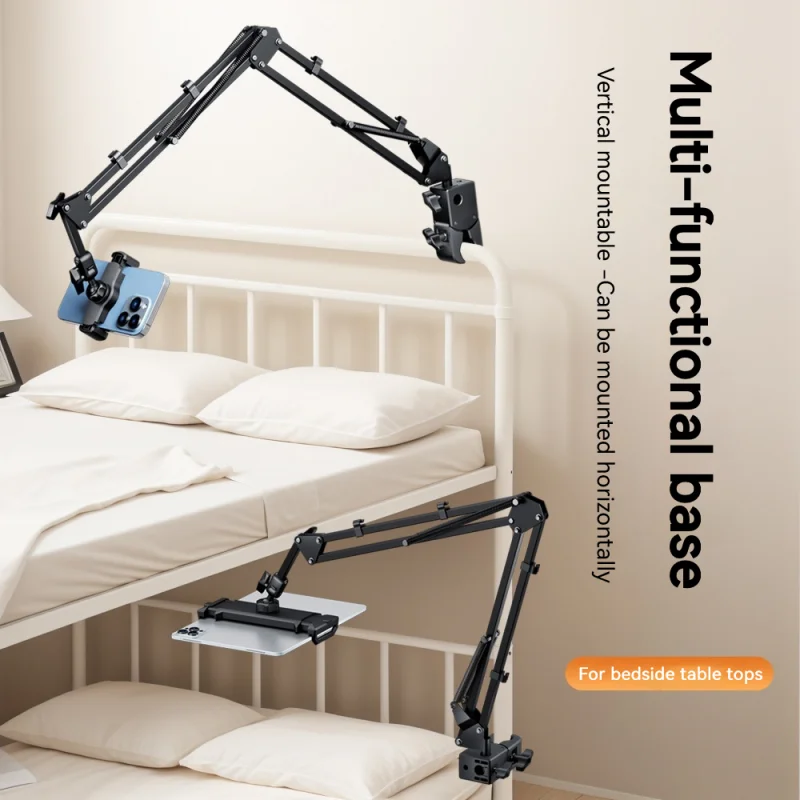 Soporte de tableta para cama, brazo largo ajustable para teléfono móvil, giratorio, 4-12,9 pulgadas, Ipad, Samsung, Huawei, Xiaomi