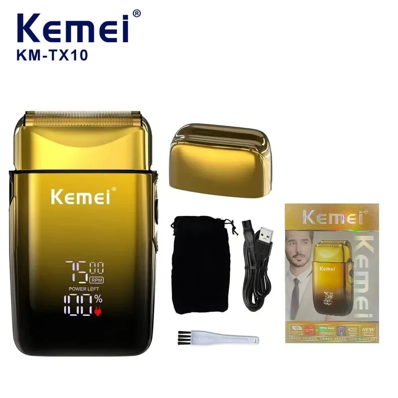 

KEMEI KM-TX10 metal LED LCD Display Electric Shaver Reciprocating Men's Shaving Beard Trimmer For Men