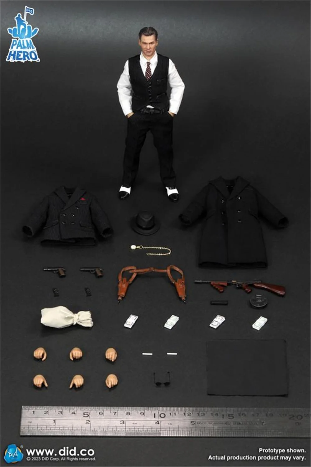 

DID XT80008 Doll Male Chicago Gangster Treasure Full Set Moveable Action Figure Full Set About 6" Gift For Fans Collect 1/12