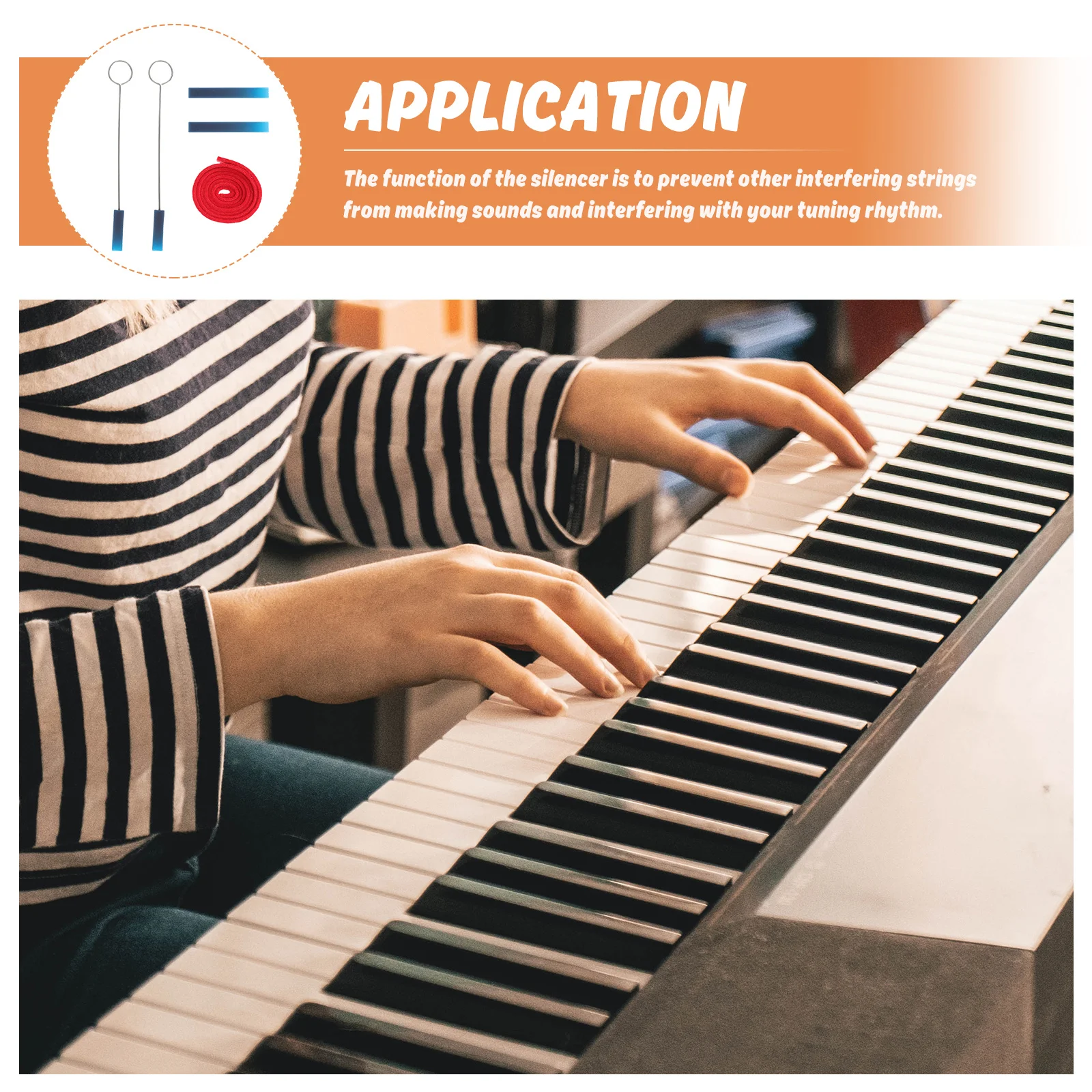 

1Set Piano Tuning Mutes Comfortable Durable Piano Stick Prevents String Interference Useful Tuning Kit Useful Accessories