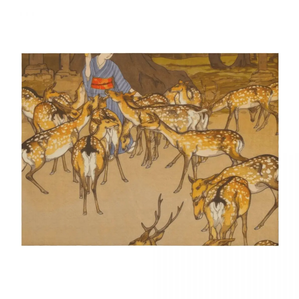 

Hiroshi Yoshida Throw Blanket Camping Flannel Giant Sofa Bed covers Blankets