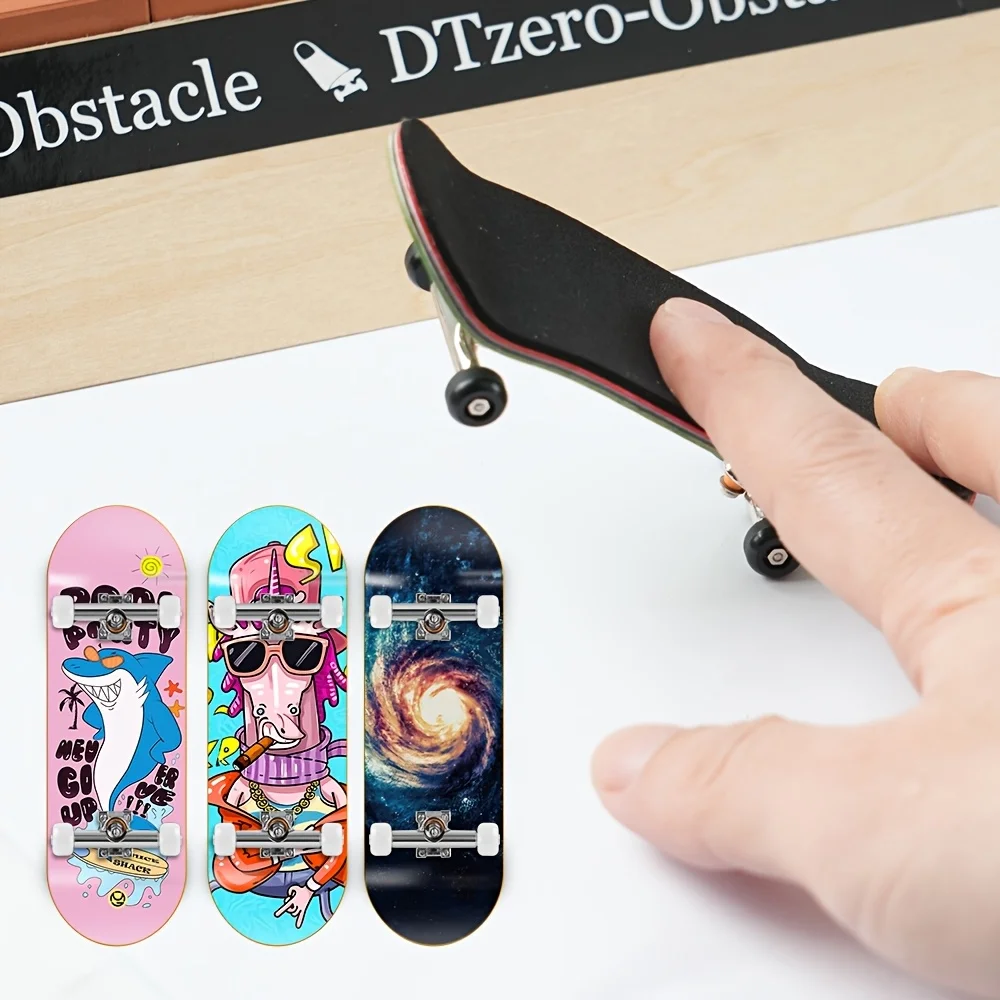 6 Packs DIY Mini Finger Skateboard Fingerboard Kit with Metal Box Replacement for Teens Adults Fingertip Movement Novelty Toys