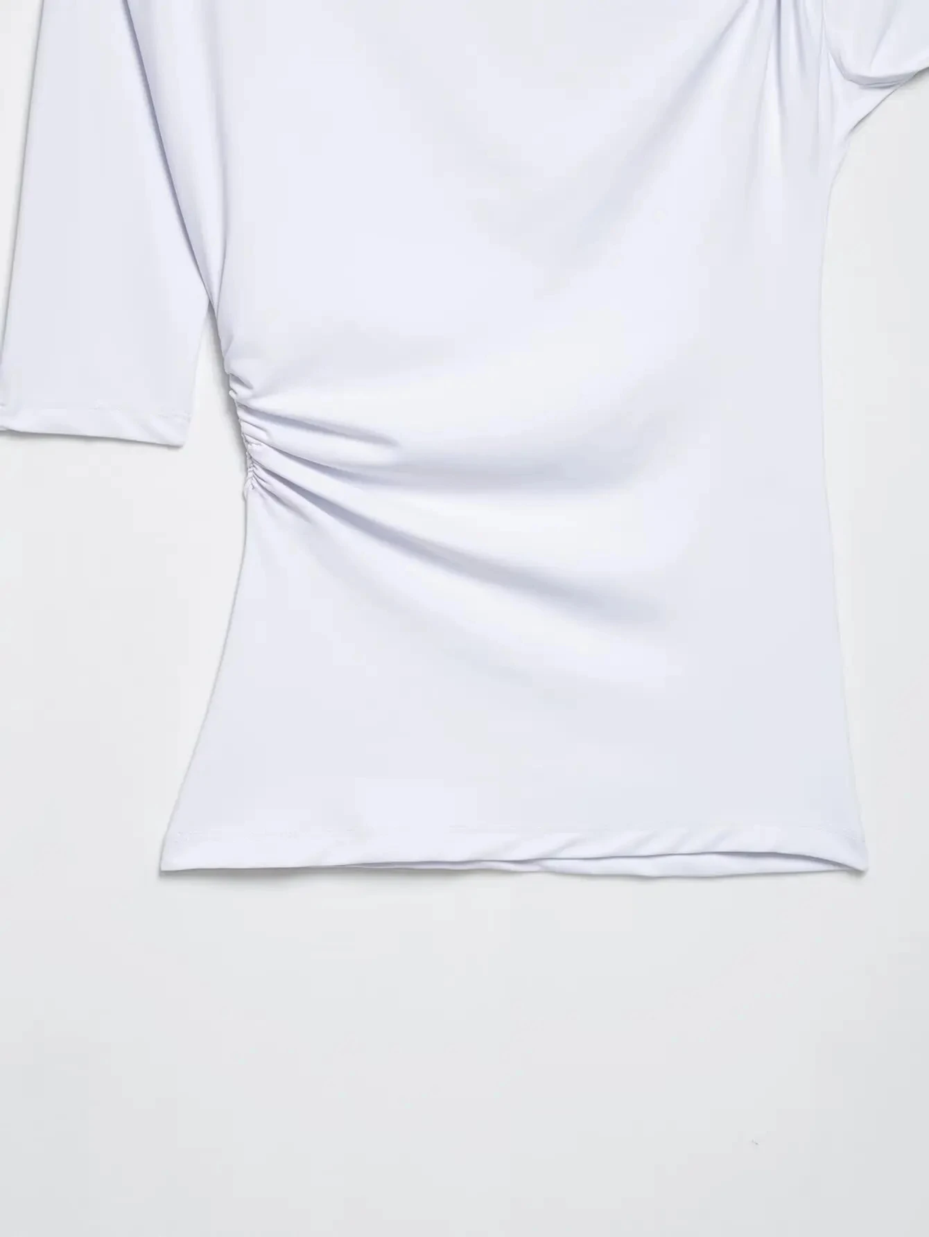 HH 2025, Frühling, Damen, sexy, asymmetrisch, faltig, Weste, schick, schmaler Kragen, One-Shoulder-Damen, schmales T-Shirt, Top, Straßenkleidung – Detail 15