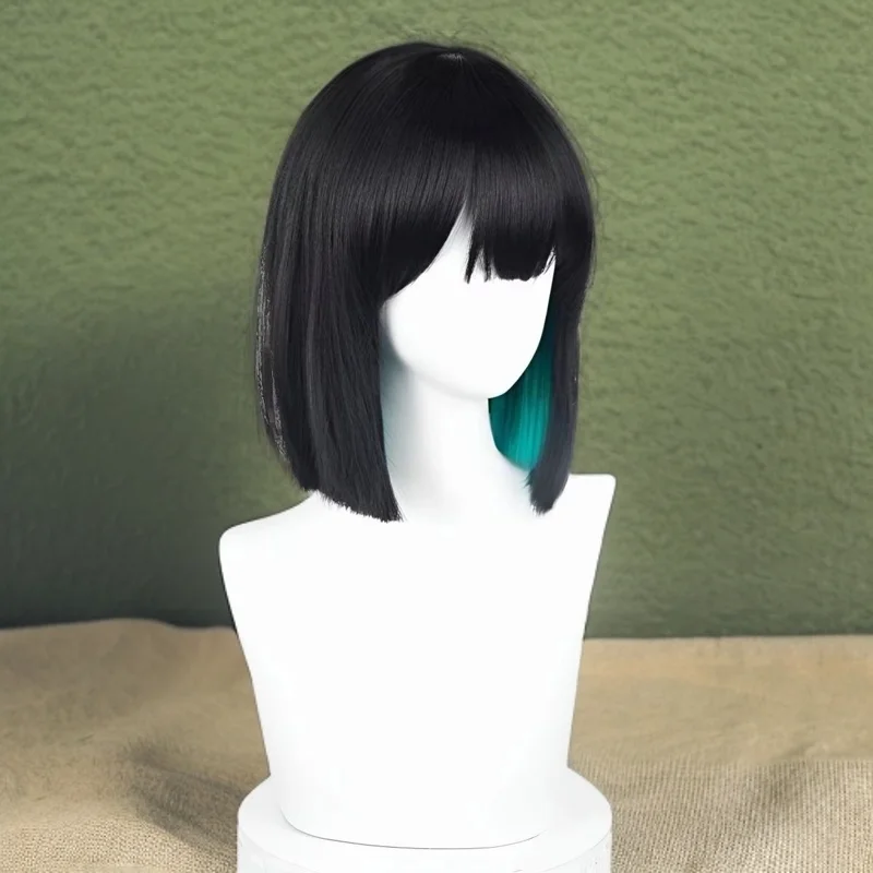 ‌ Parrucca cosplay corta - Set di capelli per personaggi anime, cuffia integrale impermeabile, miscela di colori per spettacoli teatrali