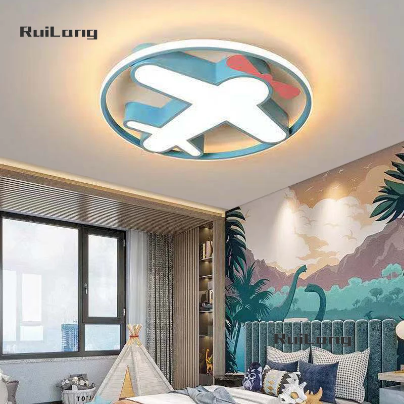 Plafoniera a LED dimmerabile per aereo per bambini Camera da letto per bambini Ragazzi Ragazza Camera per bambini Lampadario a soffitto Lampada da arredamento per aereo