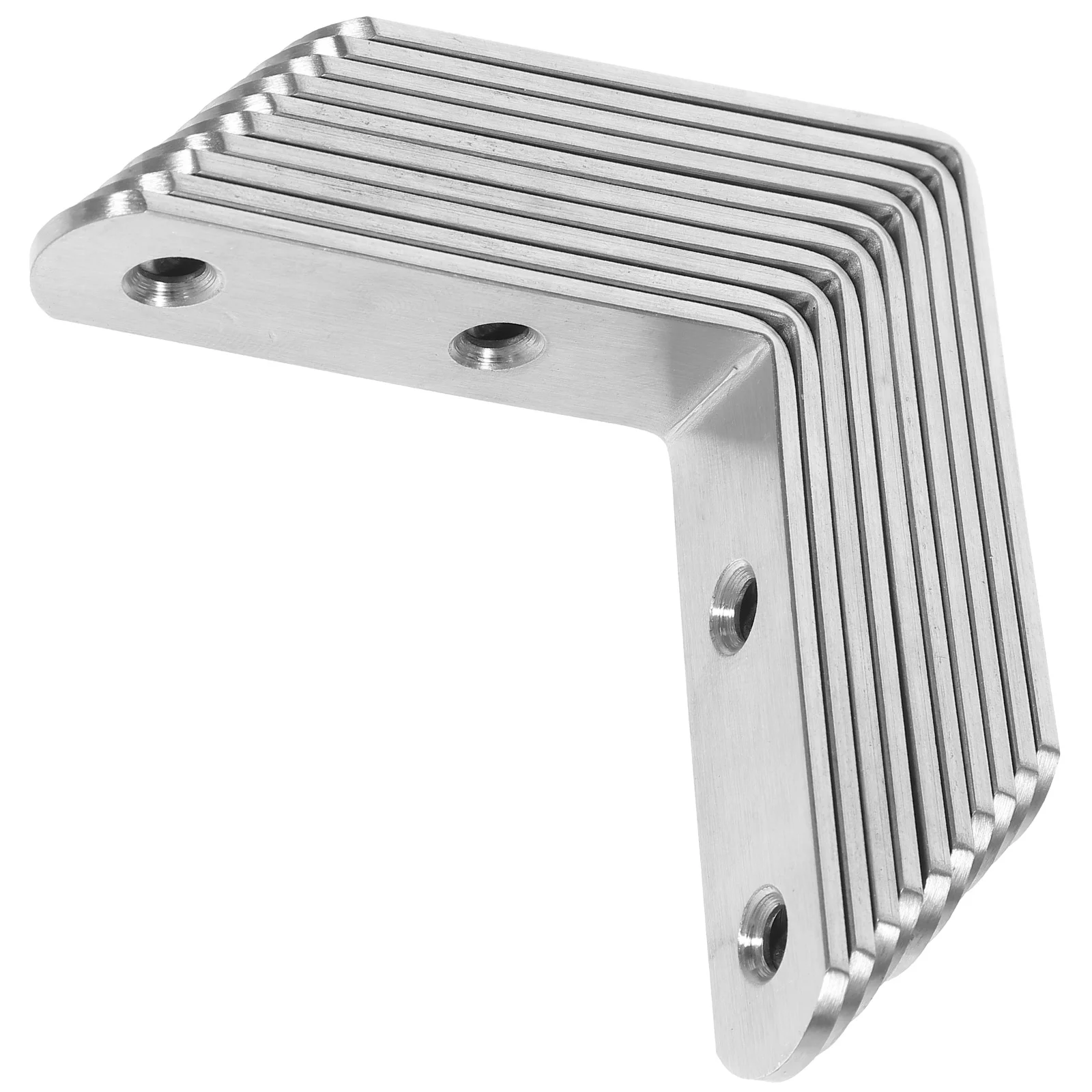 Soporte de código de esquina de acero inoxidable para montaje en pared, soportes angulares para estante de madera, soportes en L, Metal, plateado, negro, pequeño, 10 Uds.