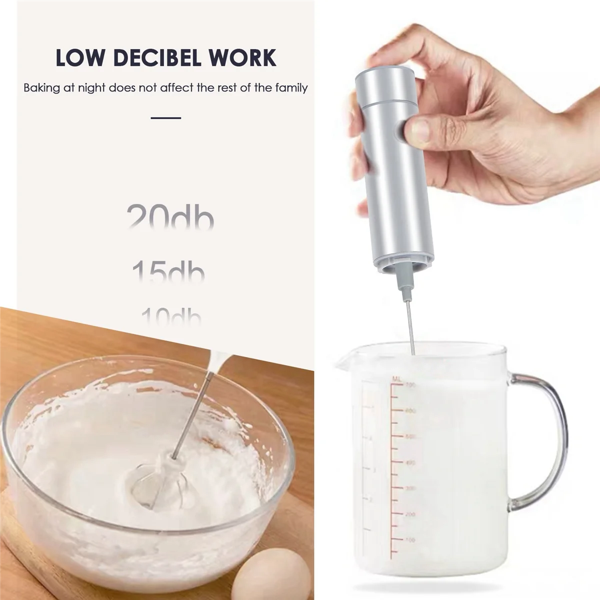 Electric Handheld Milk Frother, Travel Coffee Frother Coffee Frother Mixer para bebida, Espuma de leite, Latte Cappuccino