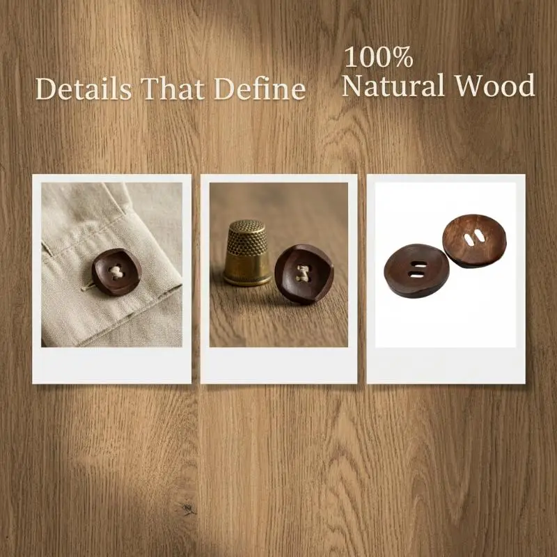 50pcs Coffee Color 30mm Wooden Sewing Buttons 2 Holes for Scrapbooking DIY Garment Making