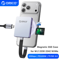 ORICO 10Gbps Magnetic M.2 2230 2242 NVMe SSD Enclosure SD/TF Card Reader PD 100W USB 3.2 Gen2 M2 Hard Disk Case for iPhone 16 17