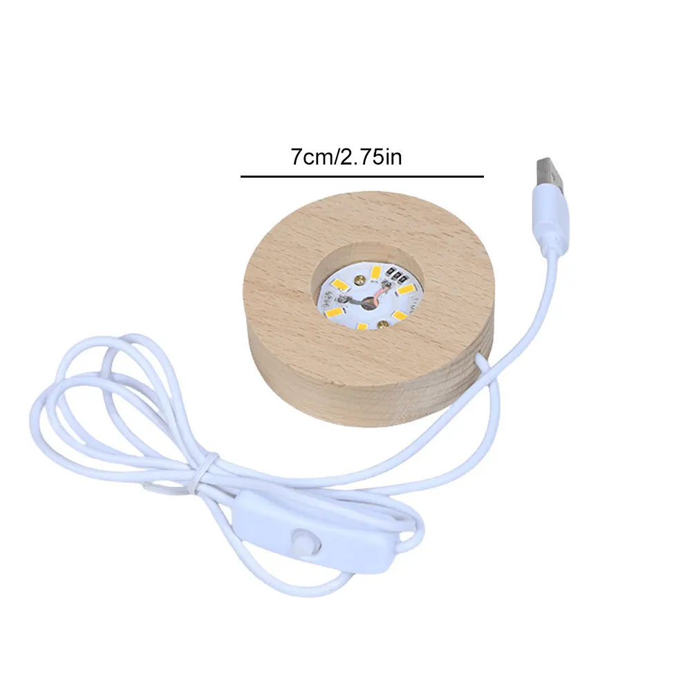 Base per luce in cristallo Supporto per lampada in resina Espositore Base per display illuminata in legno per arte in resina di cristallo