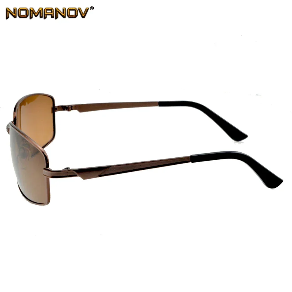 Alloy Double Bridge Brown Polarized Sunglasses Uv400 Uv100% Mens Shield Sports Brown Lenses Sun Glasses Outdoor Driving Fish