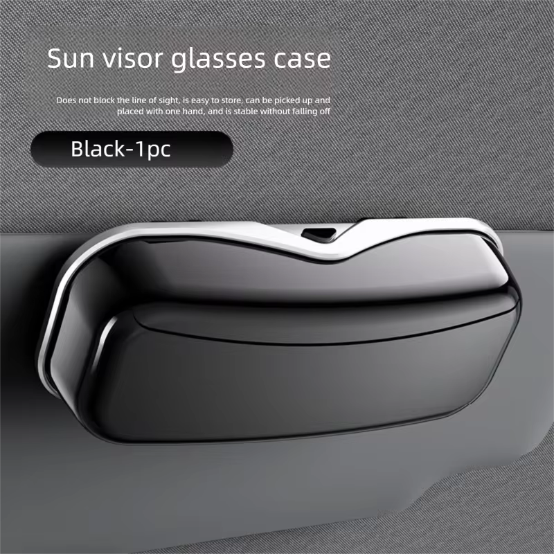 Demonstration of the Car Sunglasses Holder on leather.