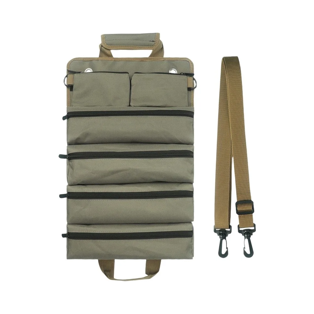 Three Color Set Oxford Tool Storage Bag 49.5x32x6.5cm with Shoulder Strap and Roll Up Convenience for Tool Carrying