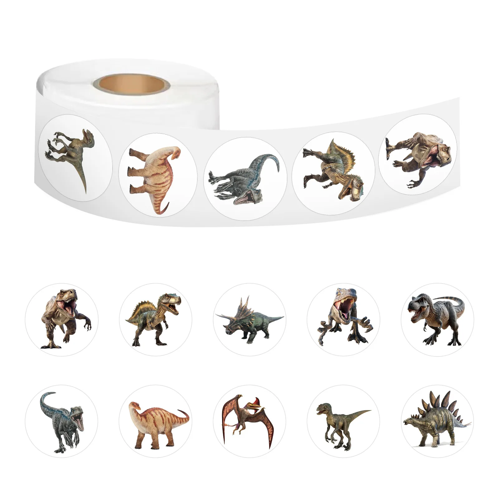 

500PCS Jurassic Dinosaurs Roll Stickers DIY Guitar Refrigerator Phone Suitcase Water Cup Skateboard Planner Supplies Stickers