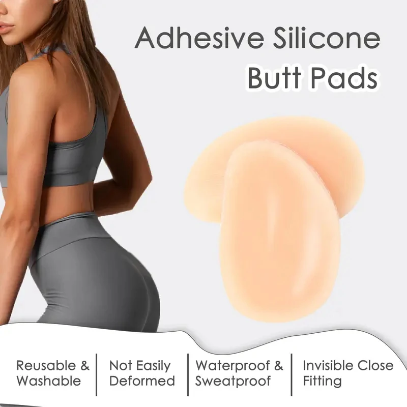 1 Pair Silicone Butt Pads for Men And Women Push up Buttocks Enhancers Removable Comfortable Hip Contour Fake Butt Inserts