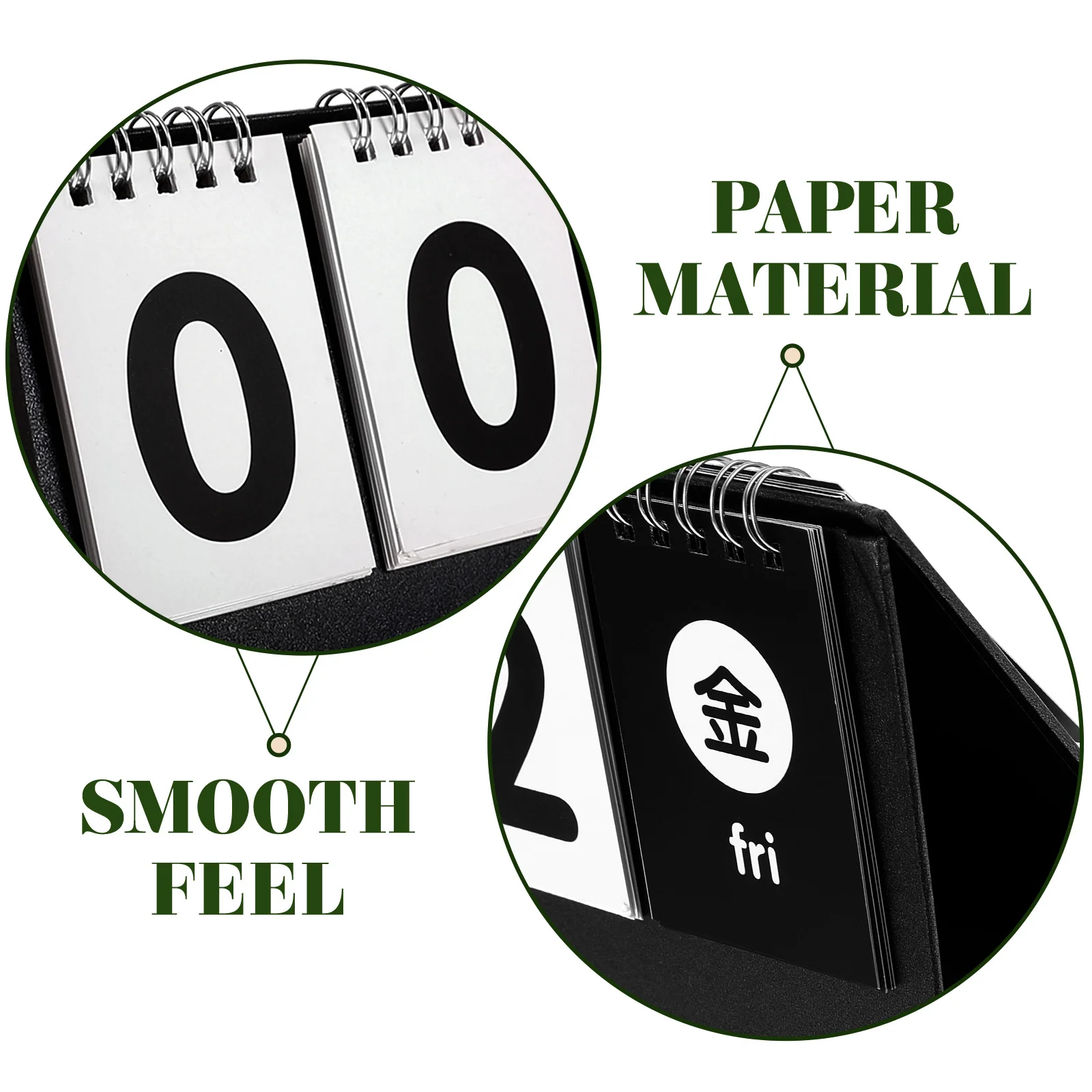 

Black Reversible Desk Calendar Modern Perpetual Countdown Calendar Desktop Reusable Score Board Style Printing Supplies