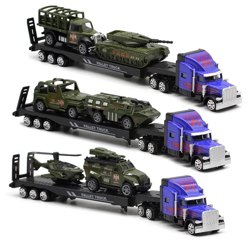 

1:64 модель планшетного транспортного средства из сплава, имитация игрушечного автомобиля в стиле милитари, инженерный транспортный автомобиль, оптовая продажа