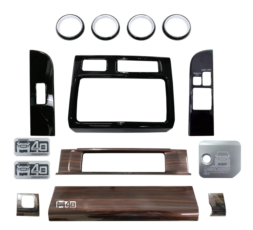 NewLHD RHD 40th الذكرى الخشبية الداخلية مجموعات التبديل Penals الزخارف لتويوتا لاند كروزر 70 7176 79 اكسسوارات 07-25 جديد Des