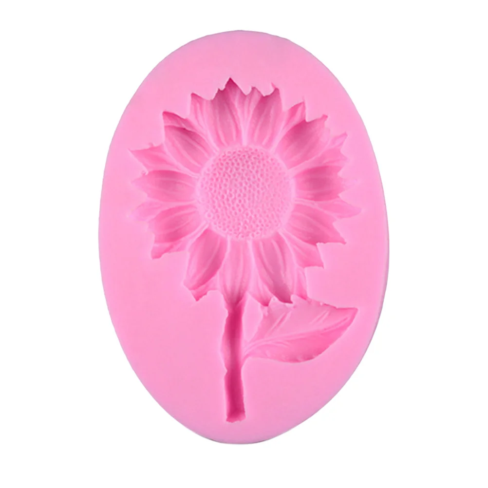 Molde de silicona para pastel de girasol, molde rosa ecológico de calidad alimentaria para Fondant, Mousse, gelatina de Chocolate, postre, molde para hornear con forma de girasol