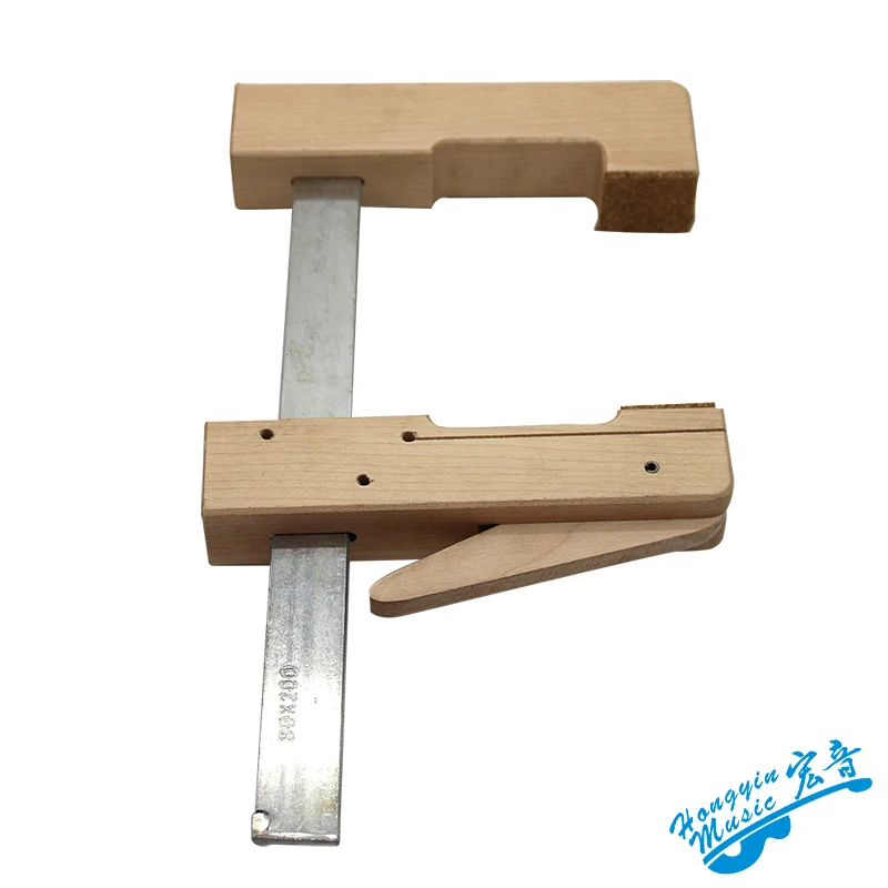 HUATOOL Hard Maple Wood Iron Deep Throat Clamp For Guitar Cello Violin Bridge F Shape Wood Fixture Woodwork