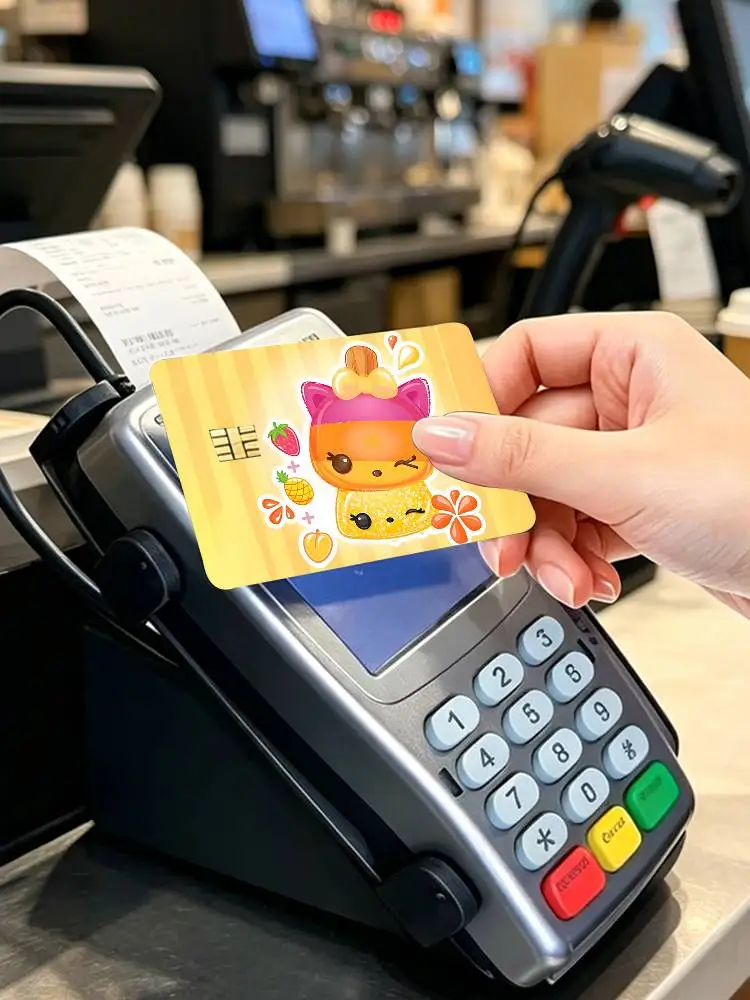 Pastel Num N-Noms  4pcs 1Set Card Stickers Small Waterproof Chip 4PCS Card Sticker Anti-Scratch