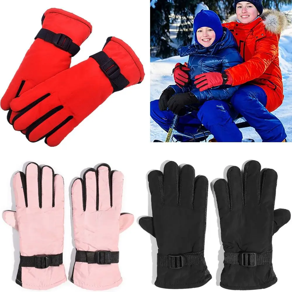 Gants de ski chauds pour garçons et filles, coupe-vent, imperméables, épais, garde au chaud, enfants, adultes, neige, hiver, 1 paire, 506