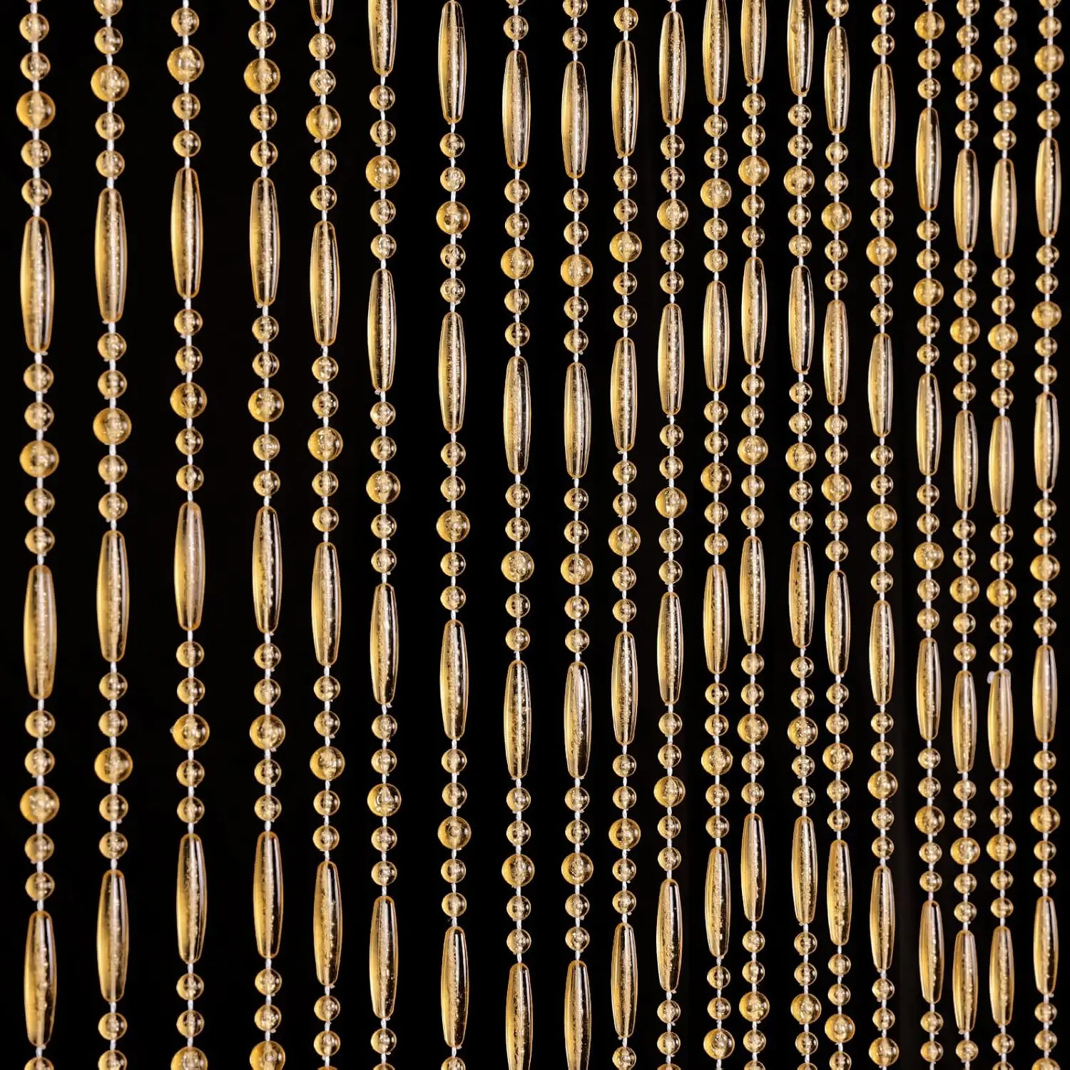 

45 Strands Acrylic Crystal Beaded Curtain, 35.5" x 79" Hanging Wave Pattern Doorway Decor, Room Divider for Windows Bedr