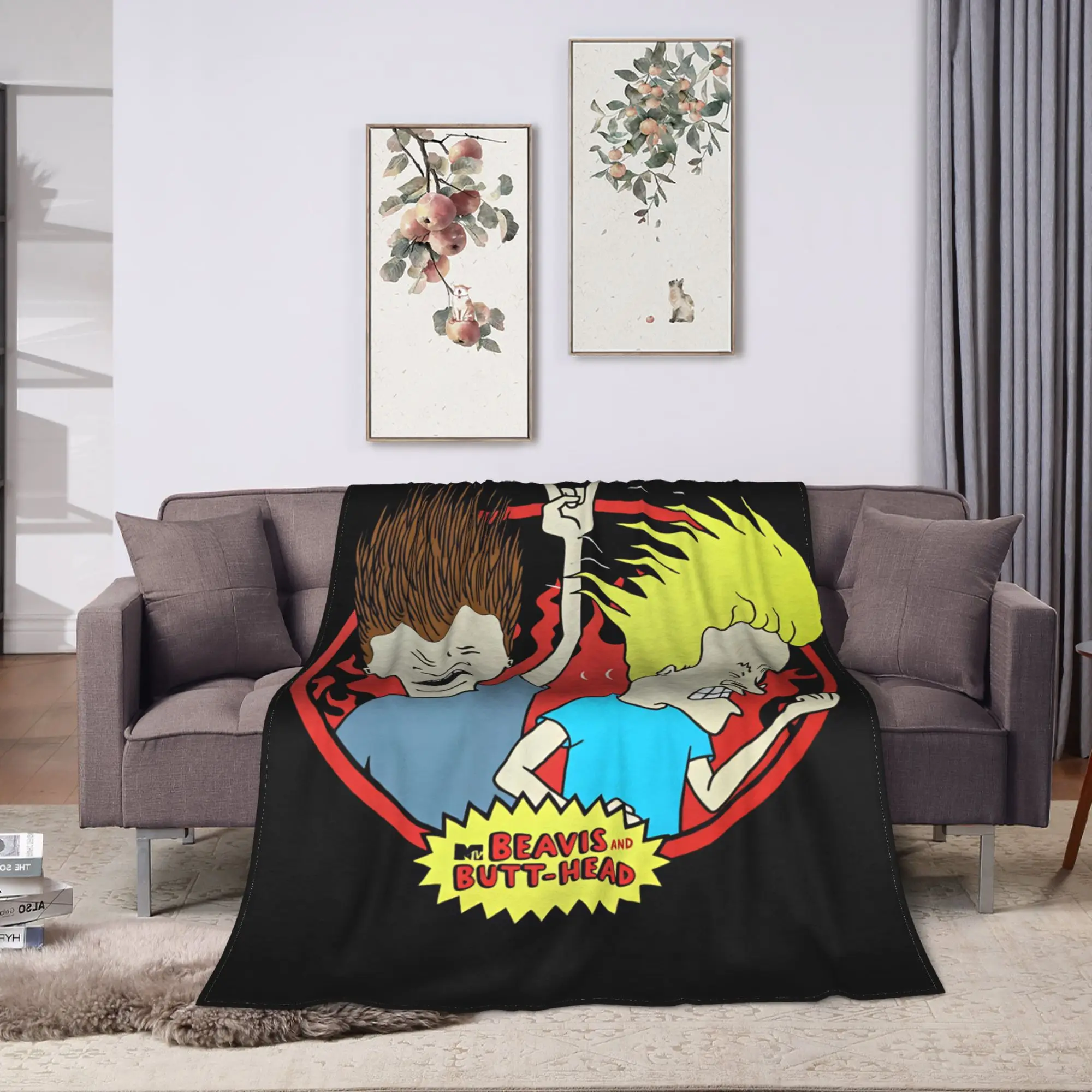 Beavis and Butt Head  Flannel Blankets  Warm Soft Throw Blanket for Outdoor Camping Fluffy Bedspread Sofa Bed Cover