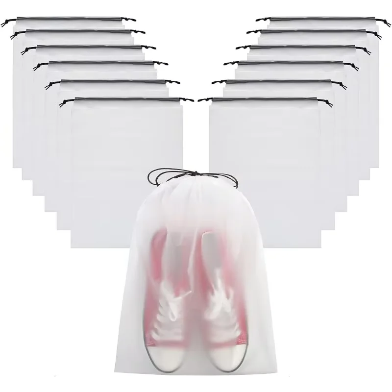 

12/10pc Transparent Frosted Drawstring Bags Travel Waterproof Makeup Pocket Shoes Clothes Portable Underwear Organizer Pouch Bag