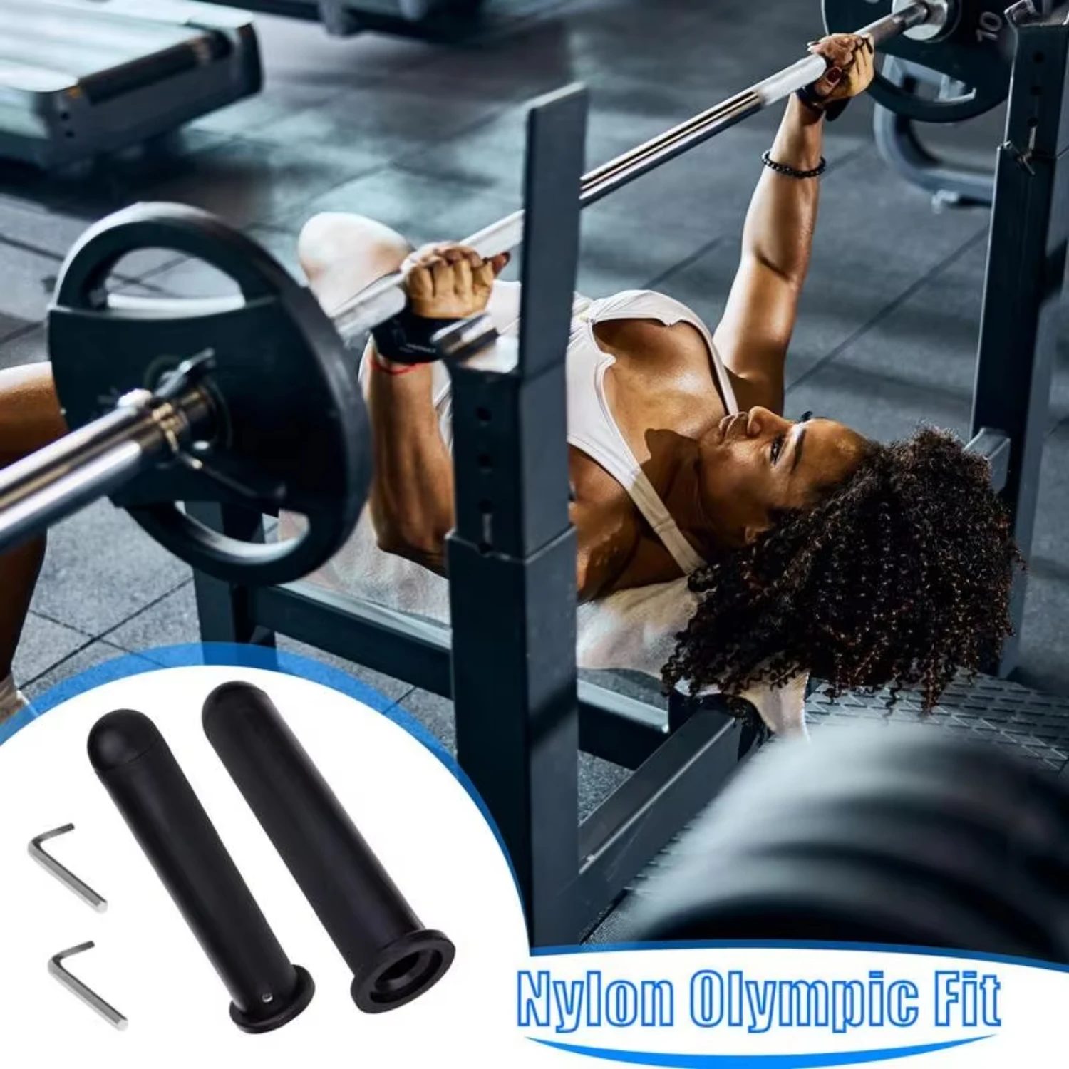 Barbell Sleeve 2pcs Dumbbell Adapter Weightlifting Converts 1  Weight Plate Posts To 2 Weight Plate Posts Grip Iron dumbell