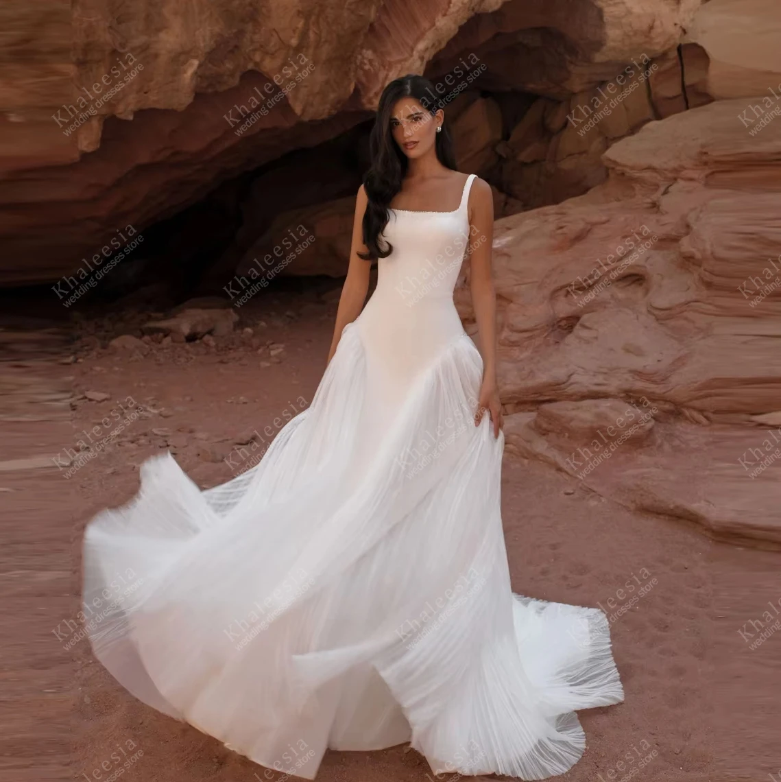 

Современные свадебные платья: изящные свадебные наряды, простые атласные платья для торжественных мероприятий, без рукавов, Vestidos De Novia, на заказ, 2026