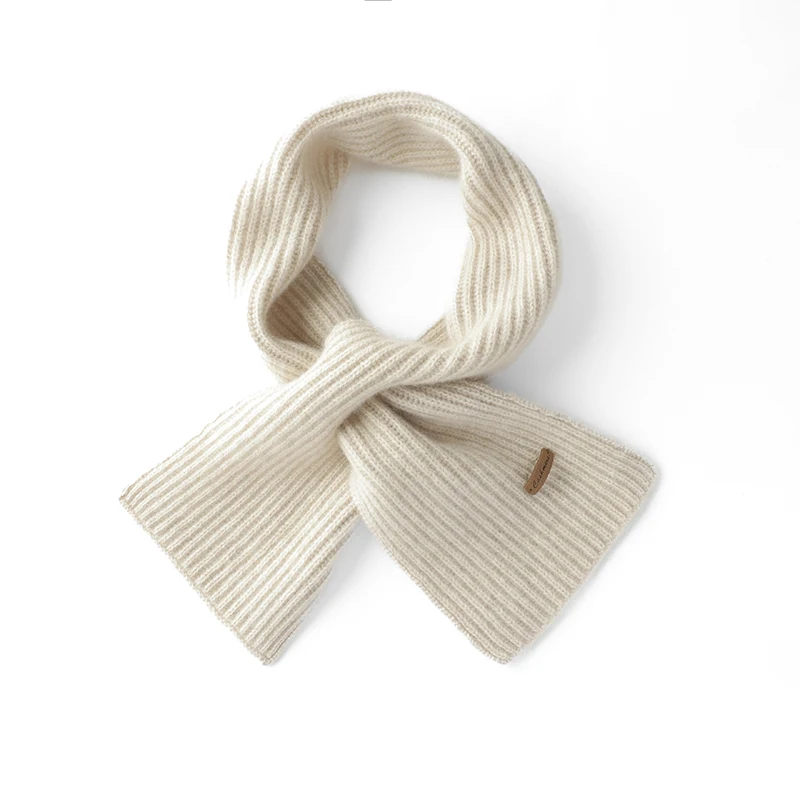 خريف جديد 100% وشاح كشمير ناعم نقي للجنسين وشاح صغير عالمي متعدد الاستخدامات مثقب مزدوج Yuanbao الرقبة أدفأ #2