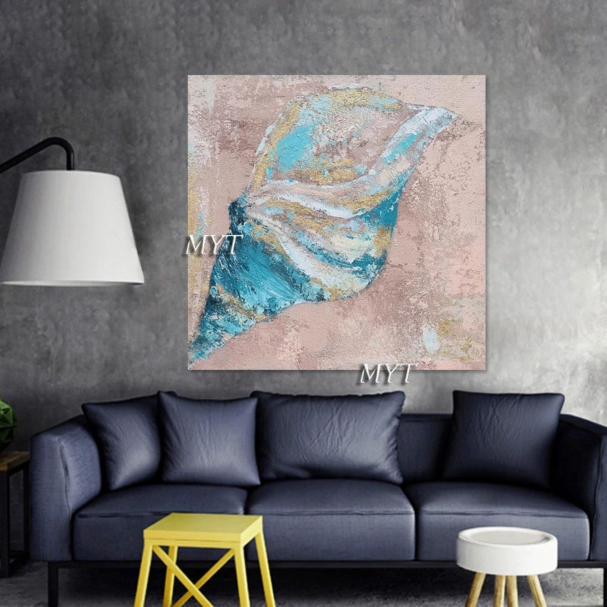 

Home Decor Wallpaper Designs Conch Handmade New Modern Abstract Oil Painting Unframed Thick Texture Wall Picture For Restaurant