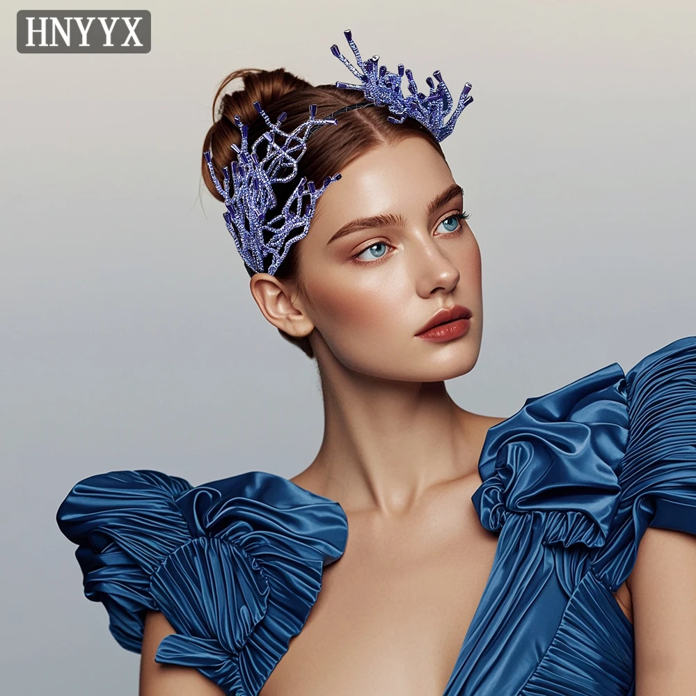 YouLaPan ファッションパープルビーズ花嫁ウェディングヘッドドレス手作りレディースパーティークリスマスボールボヘミアンヘッドドレス YXA28