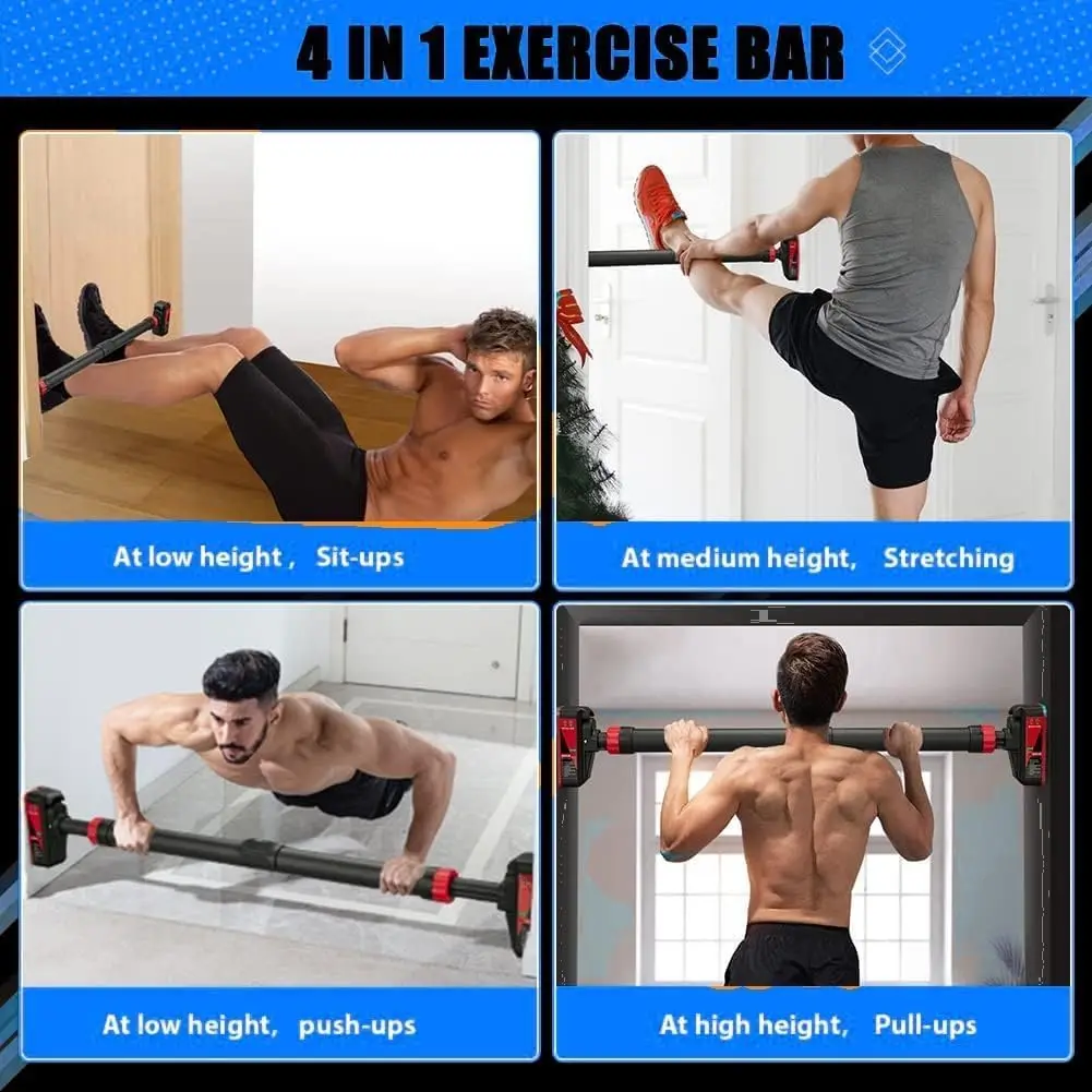 Pull Up Bar for Doorway, Frame Chin Up Bar with Safety Lock, Home Gym Upper Body Workout Fitness Equipment with 4-in-1 Multi Exercise Function Holds for Ultimate Door Frame Protection view 7