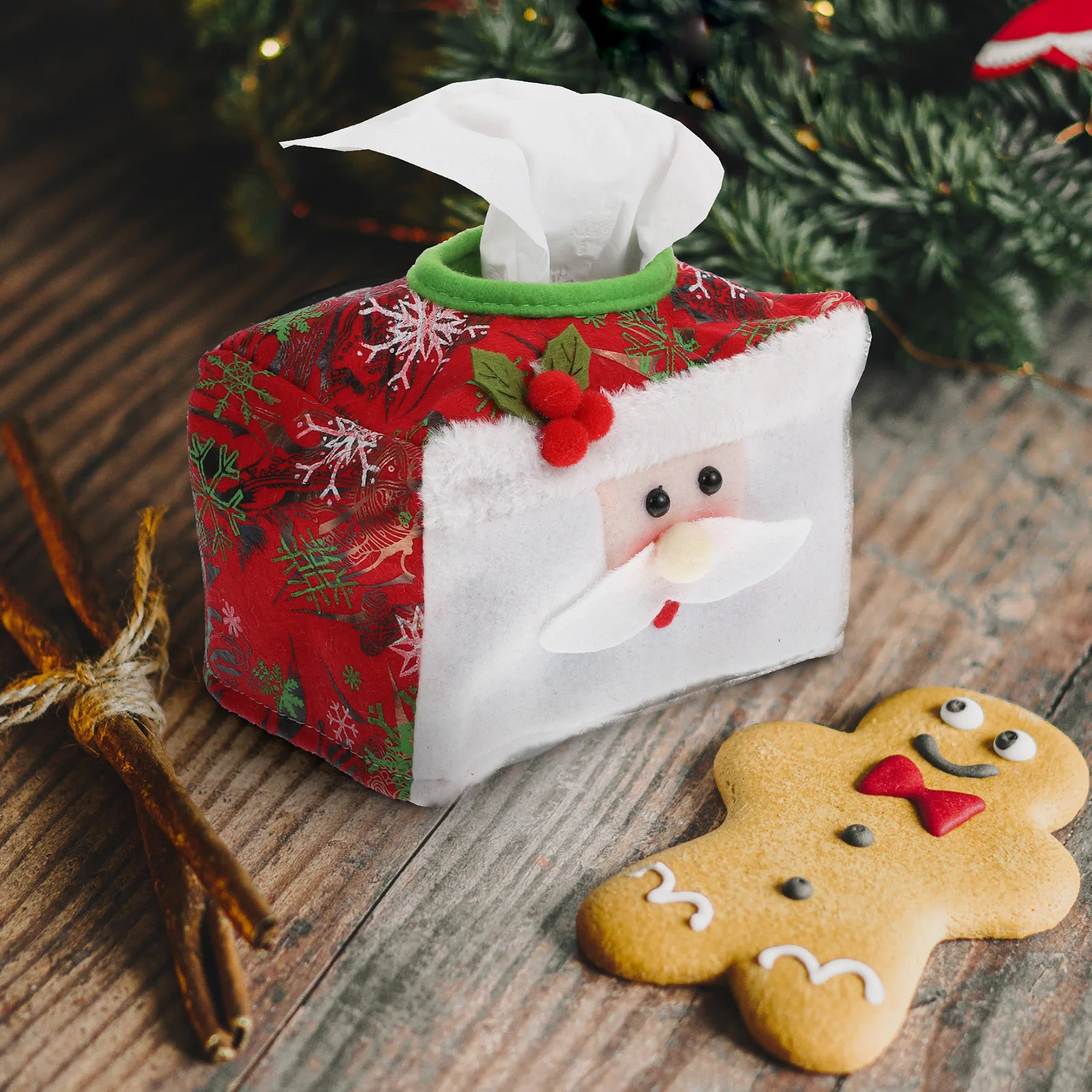 

2Pcs Christmas Tissue Box Covers High Grade Non-Woven Cloth Tissue Holders Desktop Decoration Storage Bag Christmas Decor