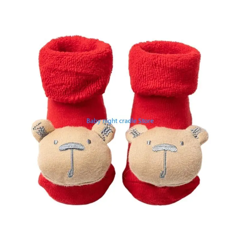 

J2FF Toddler Fuzzy Socks with Grips Anti Skid Baby Christmas Socks Winter Warm Socks