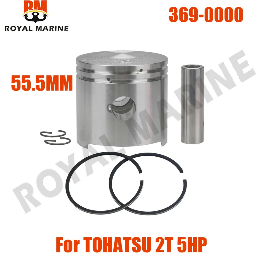369-00004 351-00014 Piston Set With Clip And Pin For TOHATSU Outboard Motor 2T 5HP 8HP 9.8HP 3B2-00004 3B2-00014