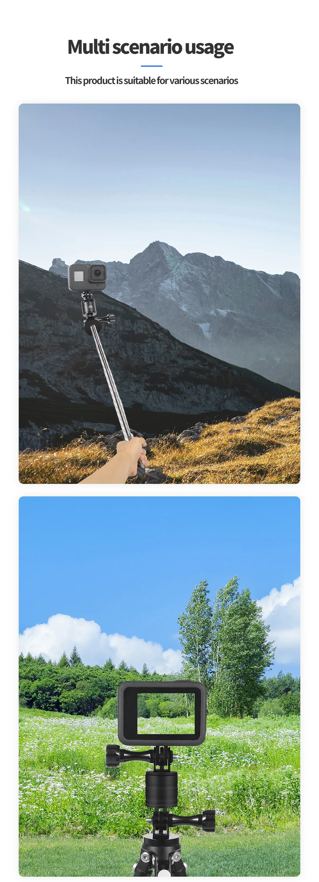 360 Grad drehbarer drehbarer Stativhalterung-Adapterhalter für GoPro 13 12 Insta360 Verlängerungsarmhalterung Action-Kamera-Zubehör – Detail 17