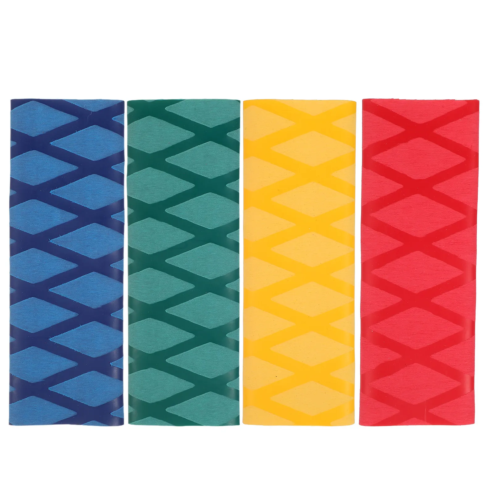 4Pcs Vibrant Heat Shrink Knife Handle Sleeves Slip Resistant Comfort Grip Sleeve for Butcher Santoku Carving Knives Dish Prep