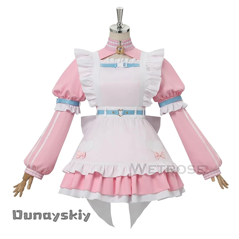 Vtuber Nijisanji Purin Lala Mode Magical Maid Uniform Cosplay Costume Girl Game Suit Sweet Dress Halloween Carnival Dress Up