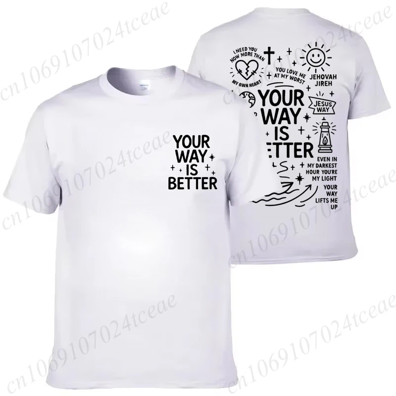 ملابس للرجال الإيمان موضة عادية تي شيرت الإبداعية الرجال قمة طريقك أفضل أمثال 16:9 طباعة قصيرة الأكمام تي شيرت