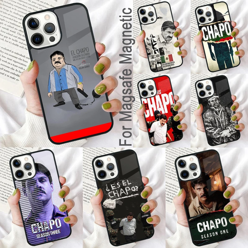 Мягкий чехол для телефона El Chapo для iPhone 17, Air 16e Pro max 15 Pro 13 14 Plus 11 12, MagSafe Magnetic Coque